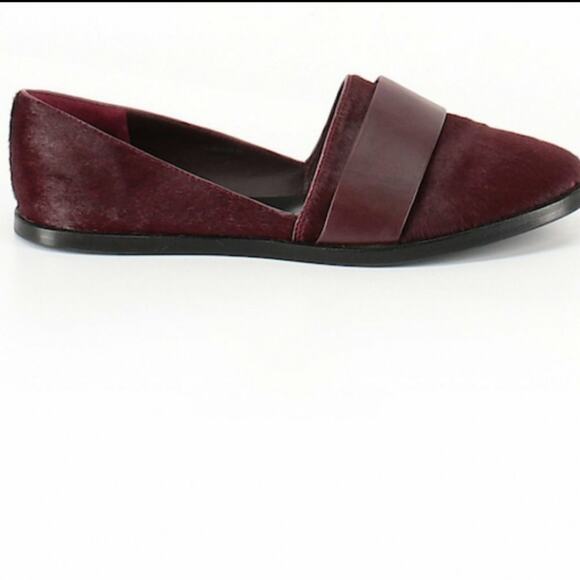 VINCE Burgundy Pony Hair Loafers size US 6 EUR 36